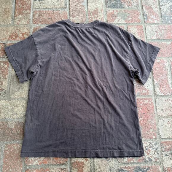 Los Angeles Dark Gray Tee Cream Eagle Print Wild & Free California Size M - Picture 2 of 3